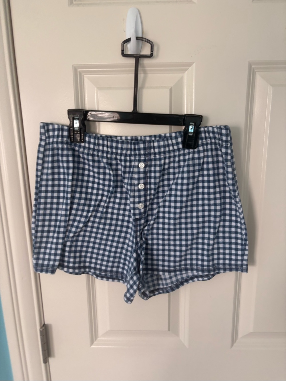 abercrombie kids Blue Gingham Sleep Shorts